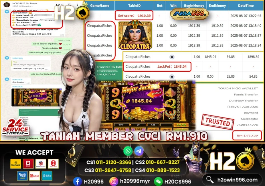 Bukti jackpot Cleopatra Mega888