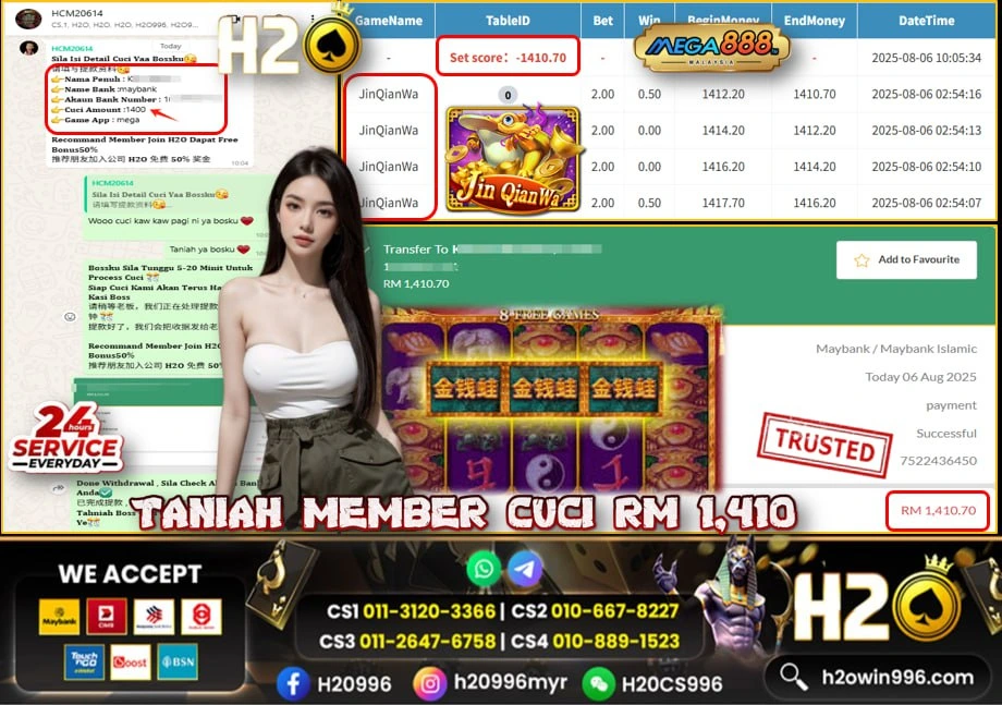 Bukti jackpot Jin QianWa Mega888