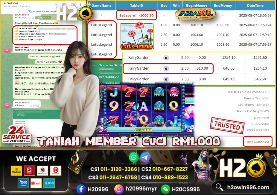 Bukti jackpot Lotus Legend Mega888 Mega888