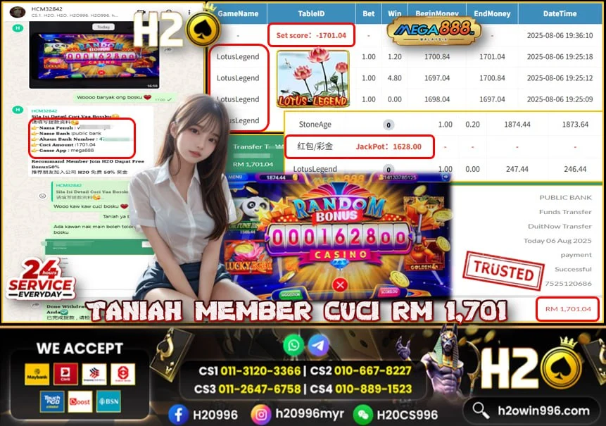 Bukti jackpot-HM5325 Menang Mega888 Lotus Legendr
