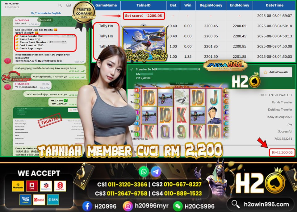 Bukti jackpot Tally Ho Mega888 Mega888