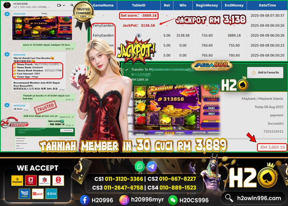 Bukti jackpot Firy Garden Mega888