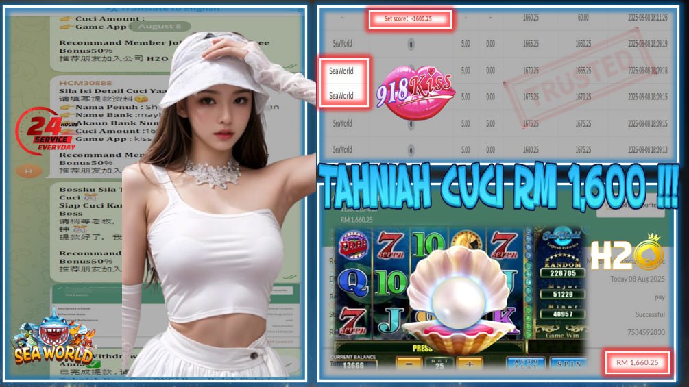 Bukti jackpot Sea World Mega888