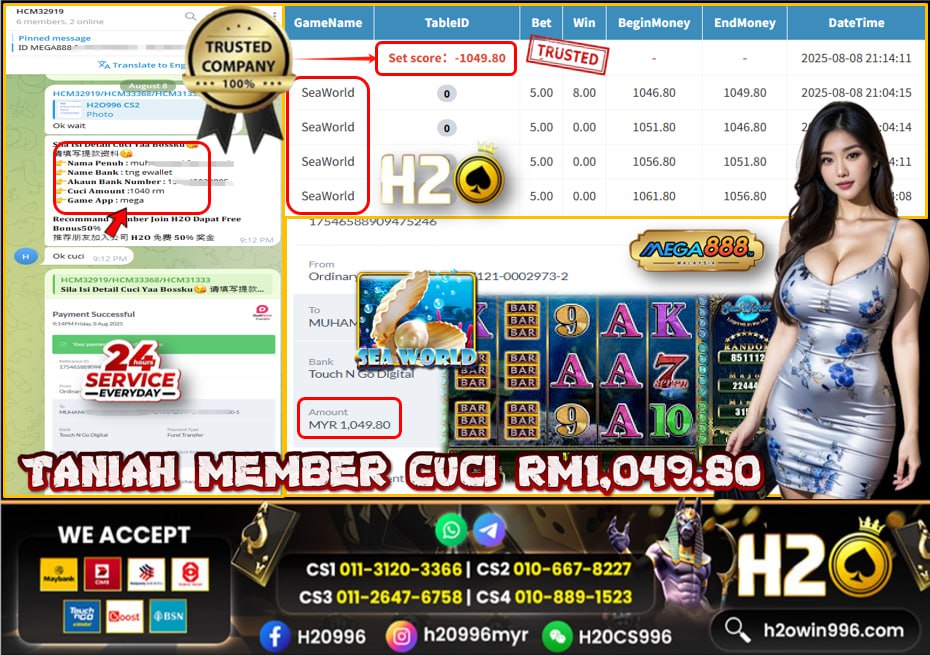 Bukti jackpot Sea World Mega888