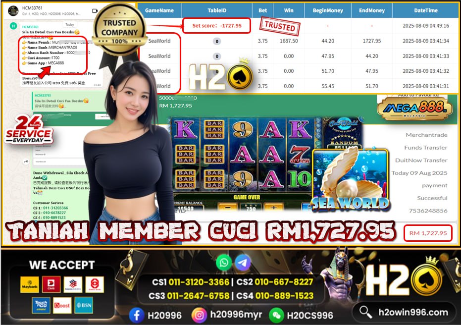 Bukti jackpot Sea World Mega888