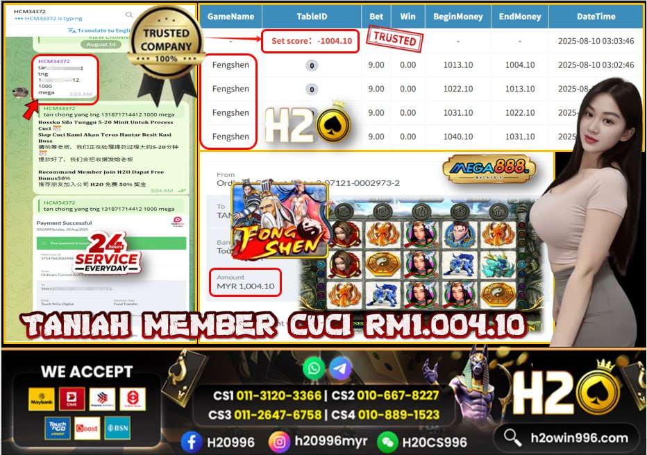 Bukti jackpot Feng Shen Mega888