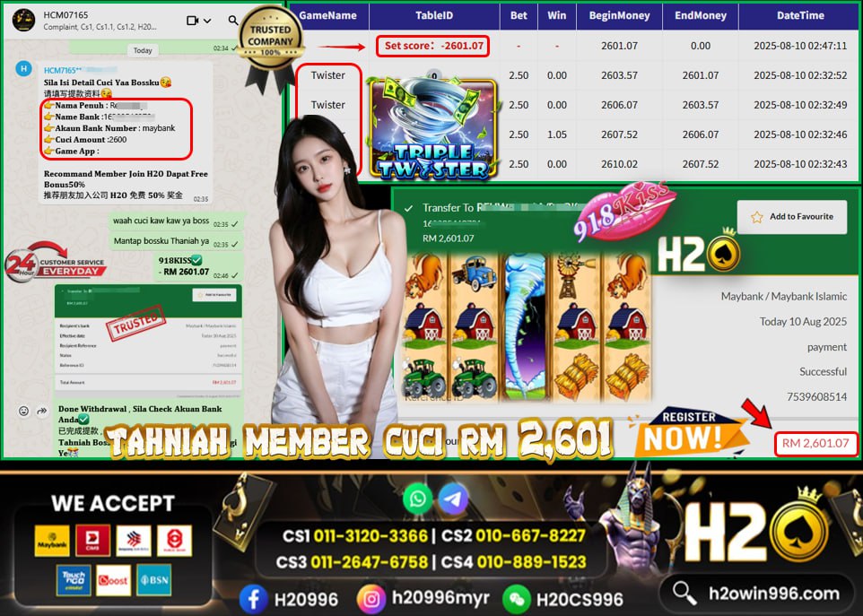 Bukti jackpot Triple Twister Mega888