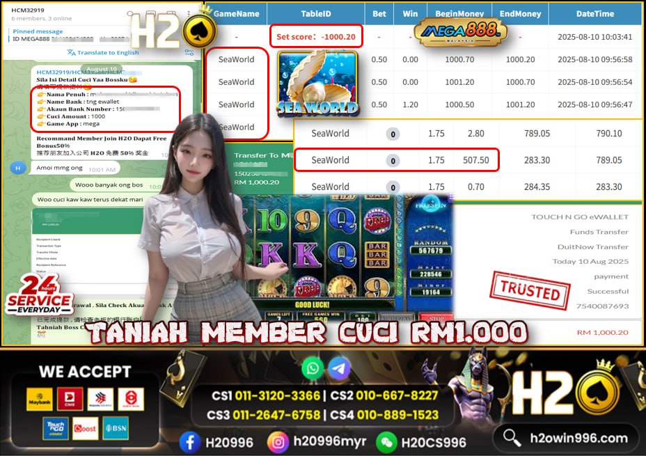 Bukti jackpot Sea World Mega888