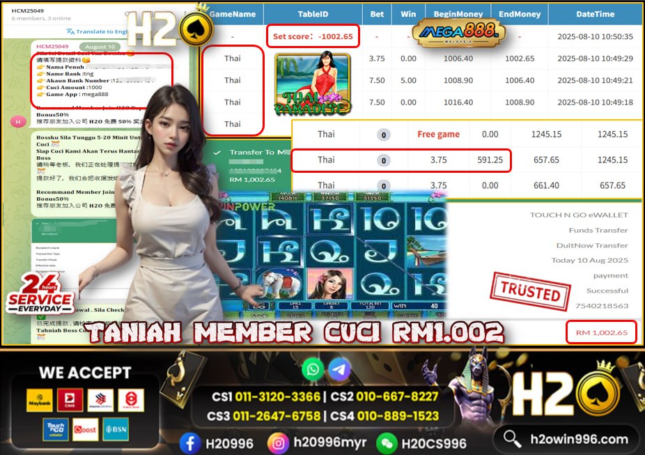 Bukti jackpot Thai Party Mega888