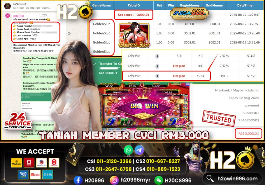 Bukti jackpot Golden Slut Mega888