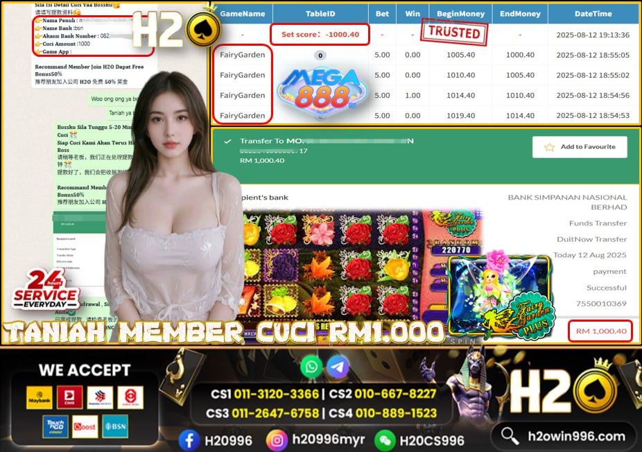 Bukti jackpot Fairy Garden Mega888