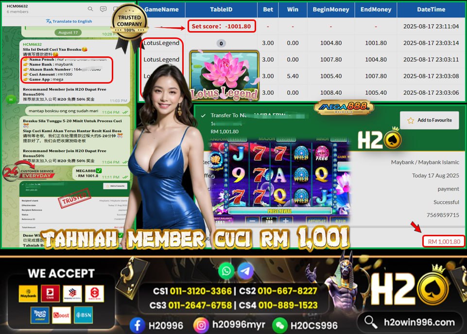Bukti jackpot Lotus Legend Mega888