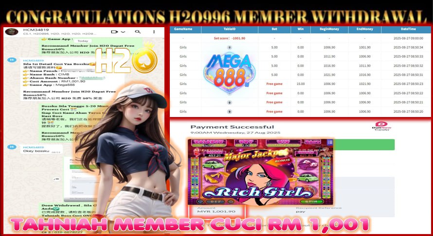 Bukti jackpot Girls Mega888 Mega888