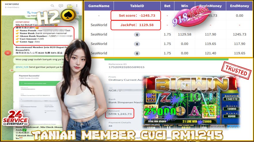 Bukti jackpot Sea World 918kiss  Mega888