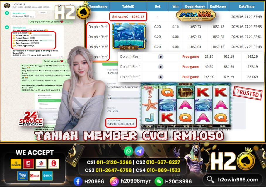 Bukti jackpot Dolphin Reef Mega888