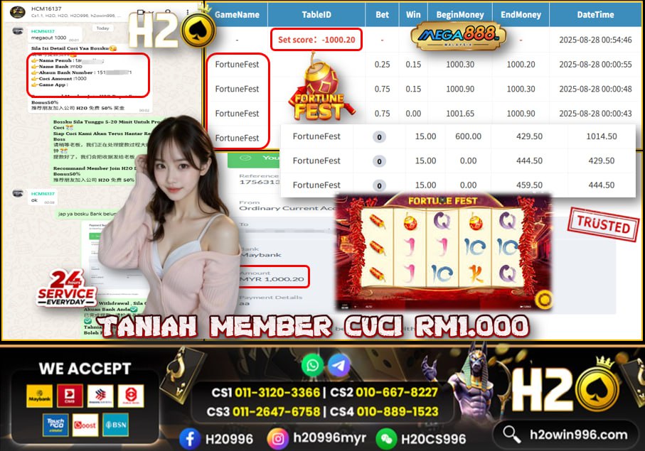 Bukti jackpot Fortune Fest Mega888