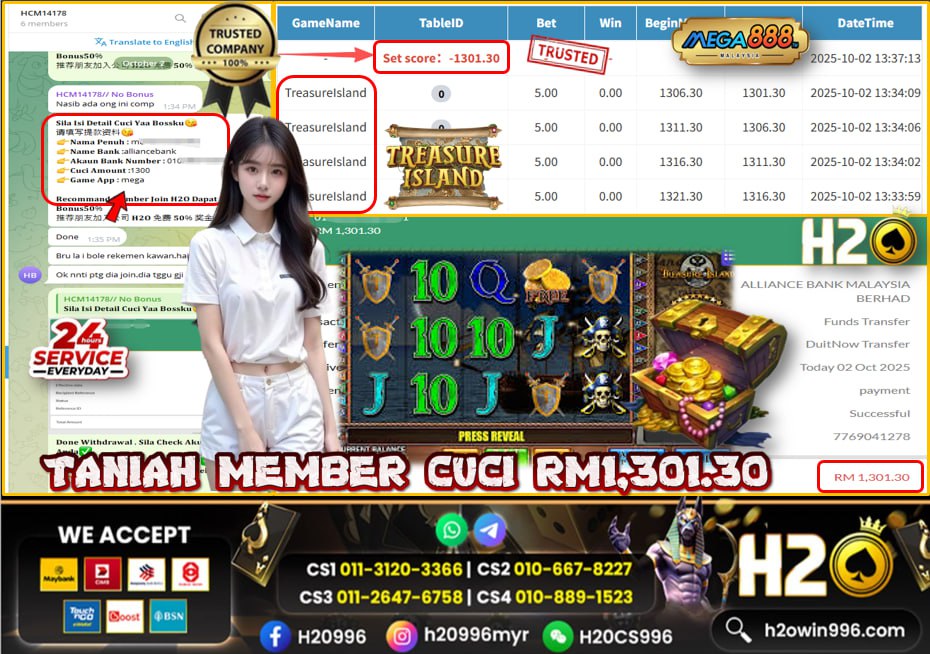 Bukti jackpot Treasure Island Mega888