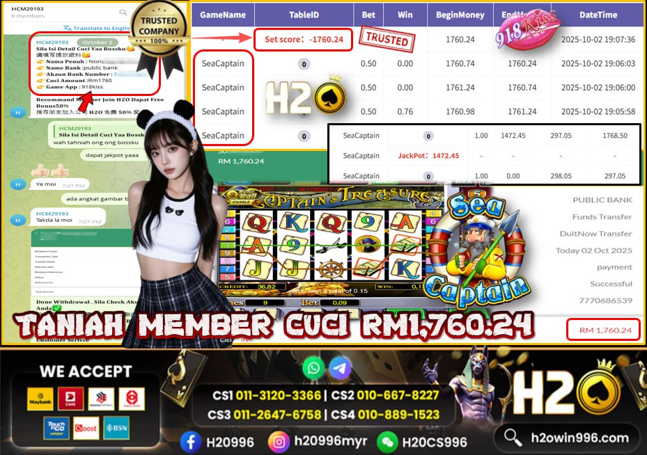 Bukti jackpot Sea Captain Mega888