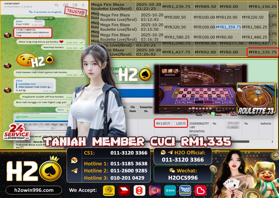 Bukti jackpot Roulette 73 New Town Casino Mega888