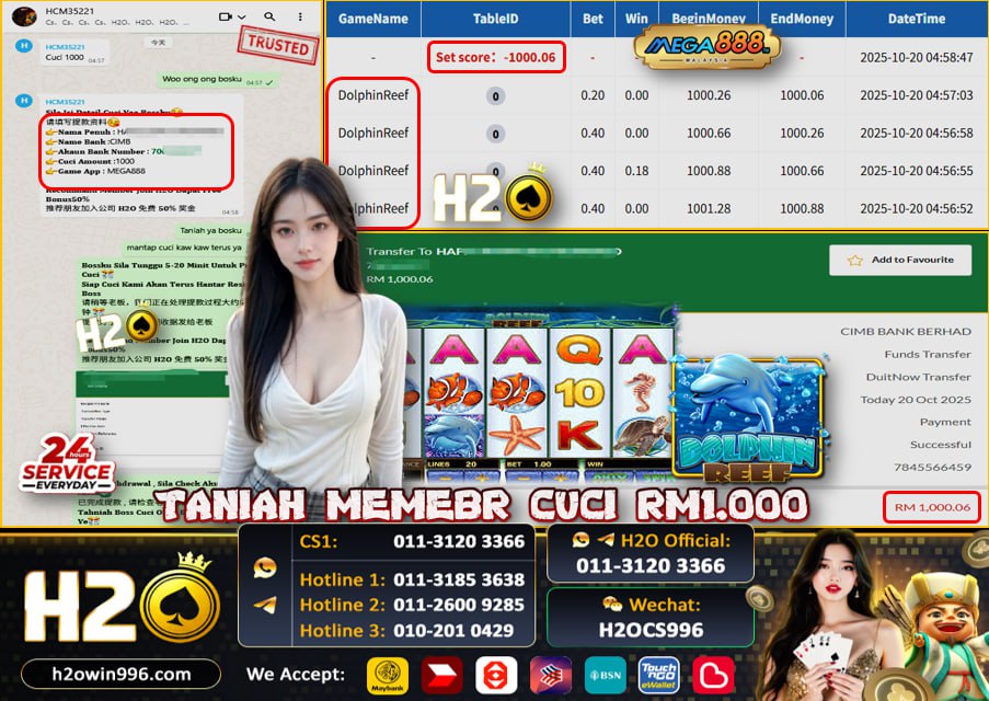 Bukti jackpot Dolphin Reef Mega888
