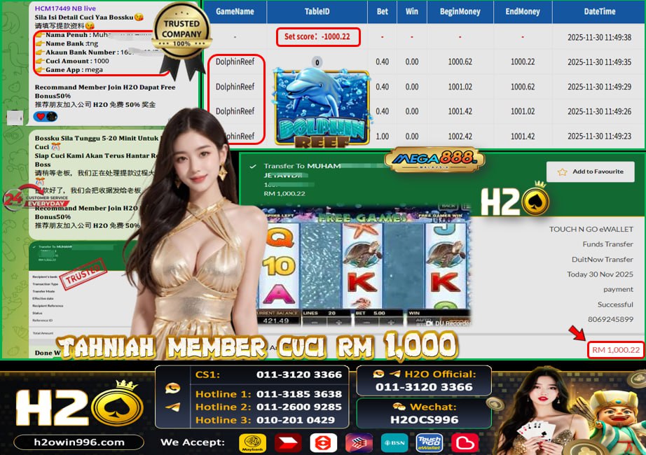 Bukti jackpot Dolphin Reef Mega888