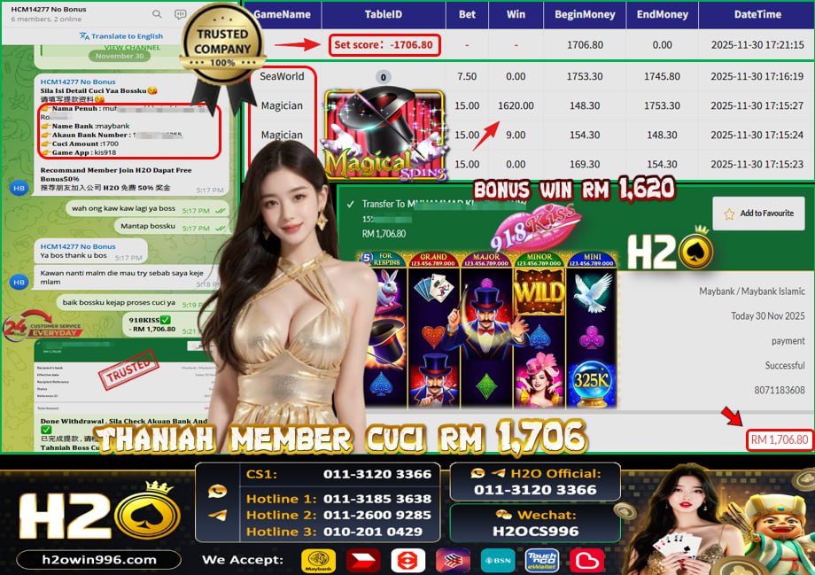 Bukti jackpot Megician Mega888